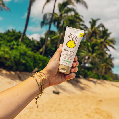 Sun Bum Baby Bum SPF 50 Sunscreen Lotion with Mineral UVA/UVB Face and Body Protection for Sensitive Skin - Fragrance Free - Travel Size - 3 FL OZ