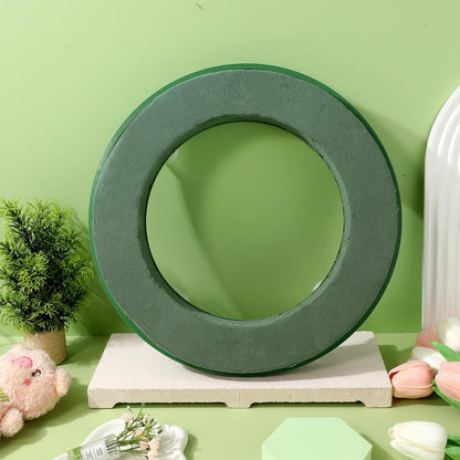 Sewroro 12-Inch Floral Foam Ring with Mud Block and Suction Cups for DIY Wedding Car Decoration Floral Arrangements and Wreath Making