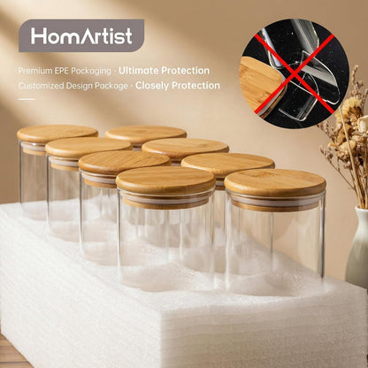 180oz x2 93oz x2 [Set 4], HomArtist Large Glass Flour and Sugar Containers & of Glass Food Storage Containers