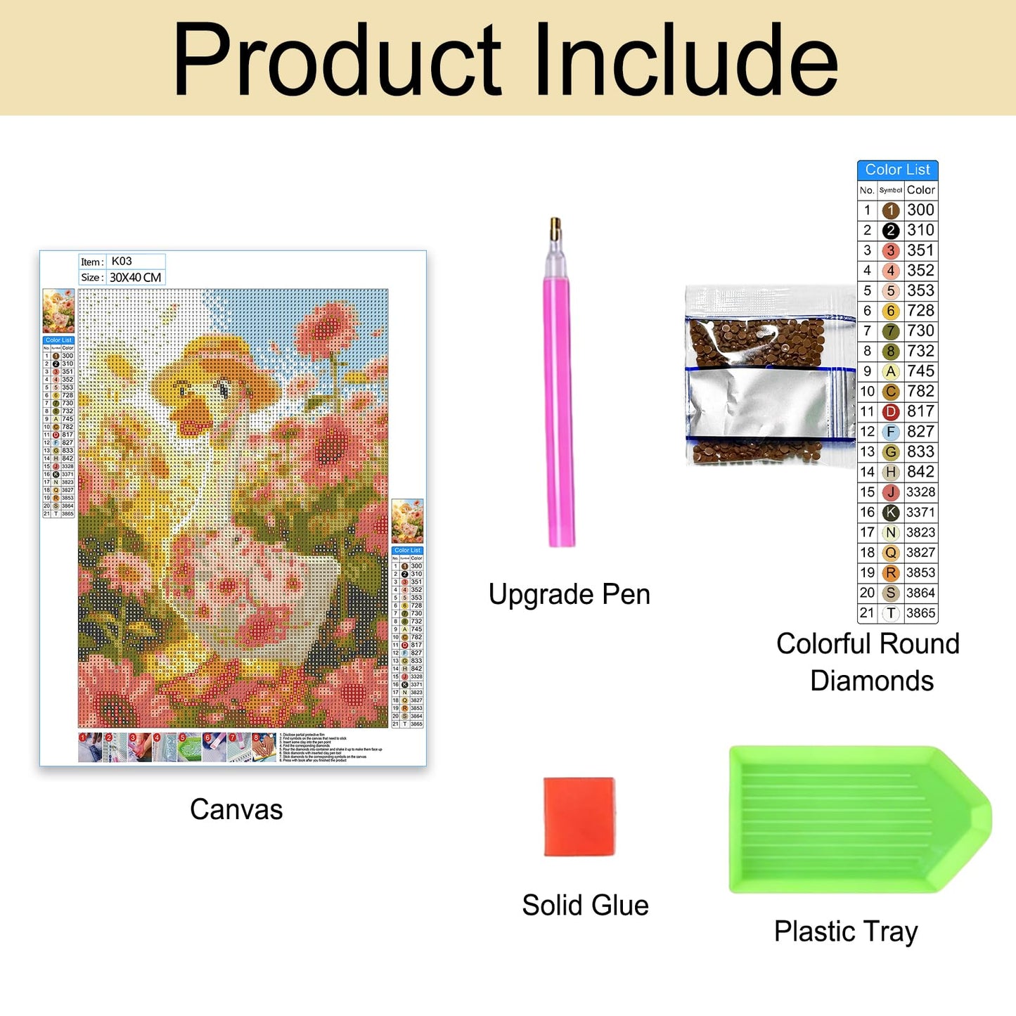 Diamond Art Kits for Adults Diamond Art Painting Kit for Kids Goose Birthday Personalized Gifts for Women Her Gem Art Round Drill DIY 5D Diamond Painting Adult Craft Kits Wall Spring Decor 12x16inch