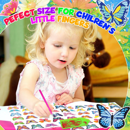 Labeol Diamond Art Kits for Kids Boys and Girls Ages 6-8-10-12 Easy to DIY Creative Diamond Art Sticker Craft by Numbers Kits for Kids and Adult Beginners (Butterfly)