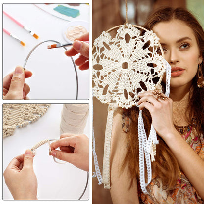 Hotop Metal Rings Hoops Metal Dream Catcher Macrame Steel Craft Rings Floral Hoop for Wreaths Macrame Projects(24 Pcs,Circle)