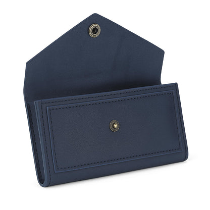 TheAntiq Blue Leather Cash Envelopes for Money Pouch Currency Holders - Soft Leather Money Bag Mobile Holder for Travel - Genuine Leathers Wallets for Women Money Bag - Travel Money Pouch Cash Holder