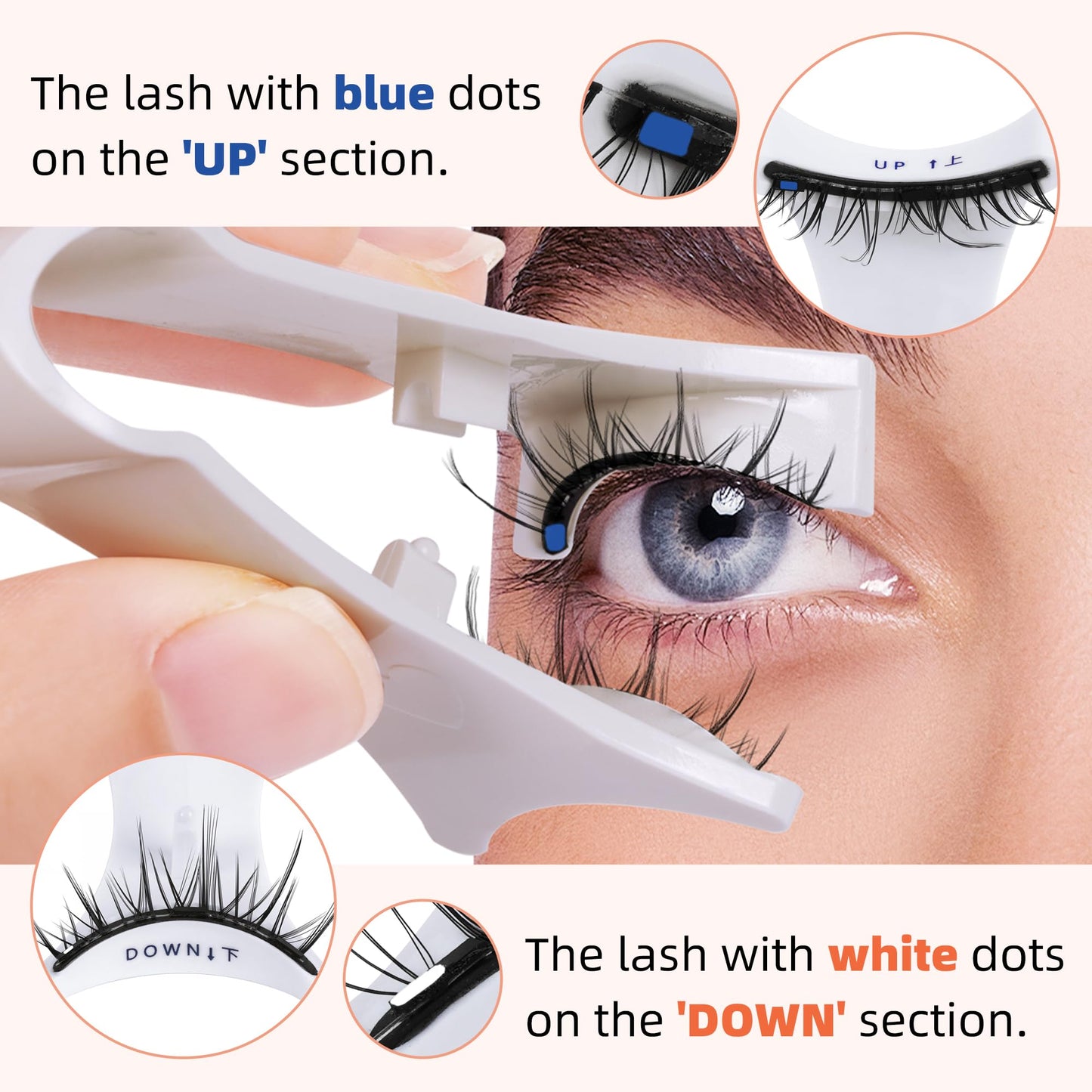 Mayhug Magnetic Eyelashes Natural Look Magnetic Lashes No Glue Magnetic Eyelashes without Eyeliner Clear Band Lashes Fluffy Lashes Extensions Magnetic Eyelashes with Applicator (2 Pairs)