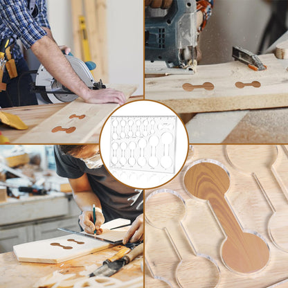 Soimuk Router Templates for Woodworking,Router Jig Dumbbell Inlay Templates Decorative,13-in-1 DogBone Router Templates(10 * 7.8 inches)