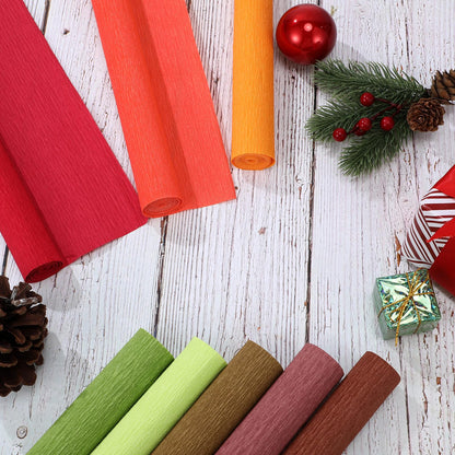 Leinuosen 115 Pcs Crepe Paper Flower DIY Kits 12 Rolls 10 x 98 Inch Crepe Paper Rolls Sheets 100 Floral Iron Wire 1 Wire Cutter 2 Tapes for Birthday Party Wedding Wreath Flower Making(Autumn Colors)