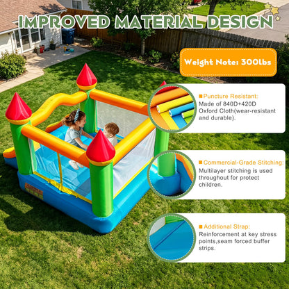 YARD Bounce House, Inflatable Bounce House with Slide for Kids 5-12, Bouncy House with Blower for Outdoor Backyard/Indoor, 12ft x 9ft x 8ft Bouncy Castle, Jump House for Adult Toddlers Kids Party
