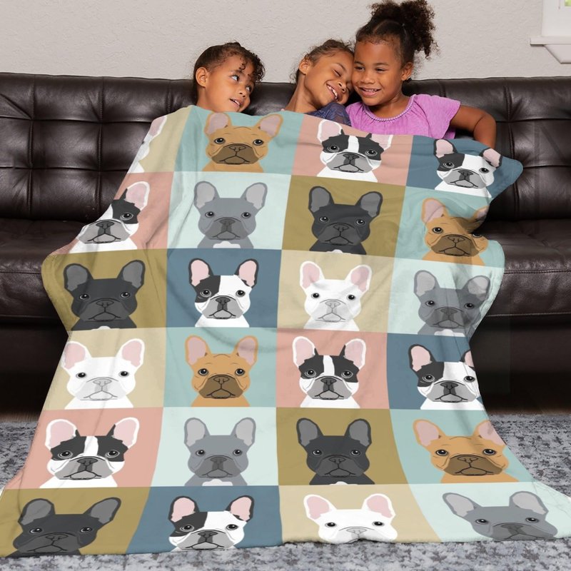 French Bulldog Blanket Gifts Super Soft Bulldog Dog Throw Blanket, Warm Cozy Fluffy Lightweight Blankets and Throws for Couch Sofa Bed 50"X40"