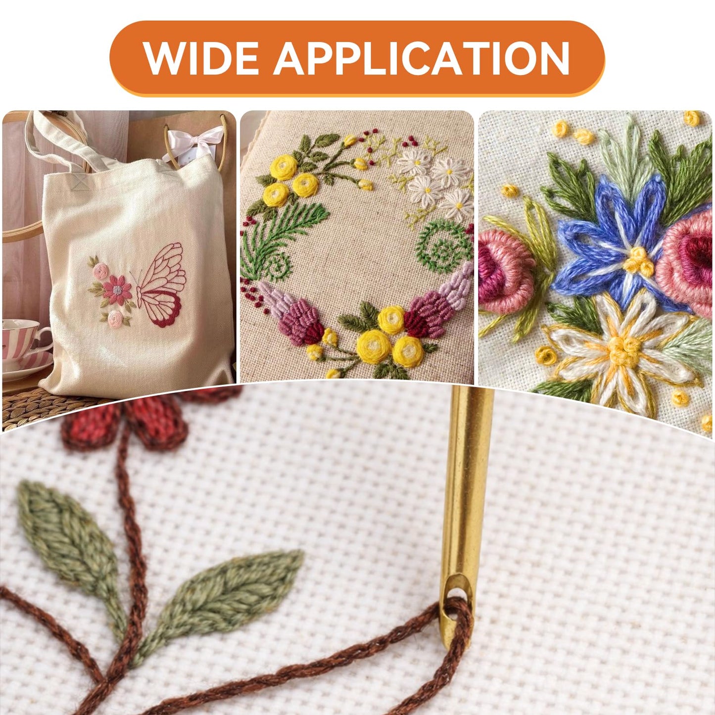 Aemygo 9 Pcs Punch Needle Fabric Kit Include Pre-Cut Monks Cloth, Embroidery Pen with Wooden Handle, Scissors and a Marking Pen, Tufting Cloth with Edging for 7.8" Embroidery Hoop
