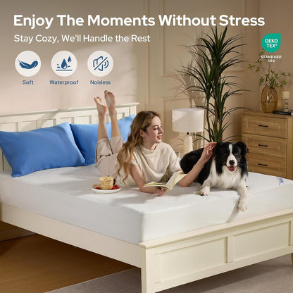 BEDLORE Queen Mattress Protector - Waterproof, Noiseless Cover with Deep Pocket for 6-18 Inch Mattresses | Soft & Breathable