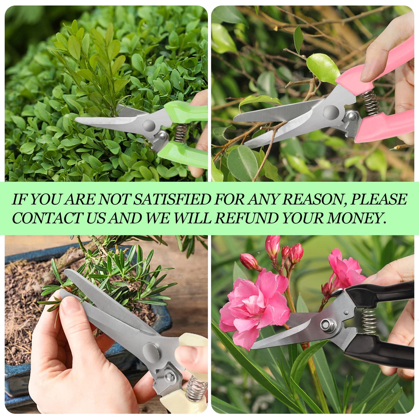 Premium garden shears, meperez pruning scissors gardening tools, pruners for flower, bushes, rose and fruit tree, use for florist, yard and orchard the plant clippers, sharp steel anvil snips