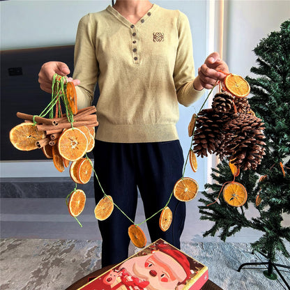 Natural Christmas DIY Decor Crafts Kit with Dried Orange Slices *25-30 pcs, Cinnamon Sticks *12, Pine Cones *6-8, Gift Box Set, DIY Holiday Decorations for Christmas Wreaths, Tree Ornaments, Home