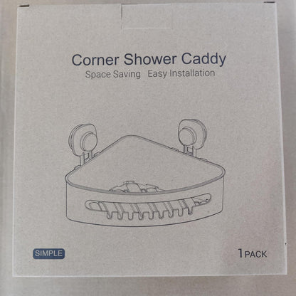 LUXEAR Corner Shower Caddy, Suction Cup No-Drilling Removable Basket for Bathroom Storage, Waterproof & Rustproof