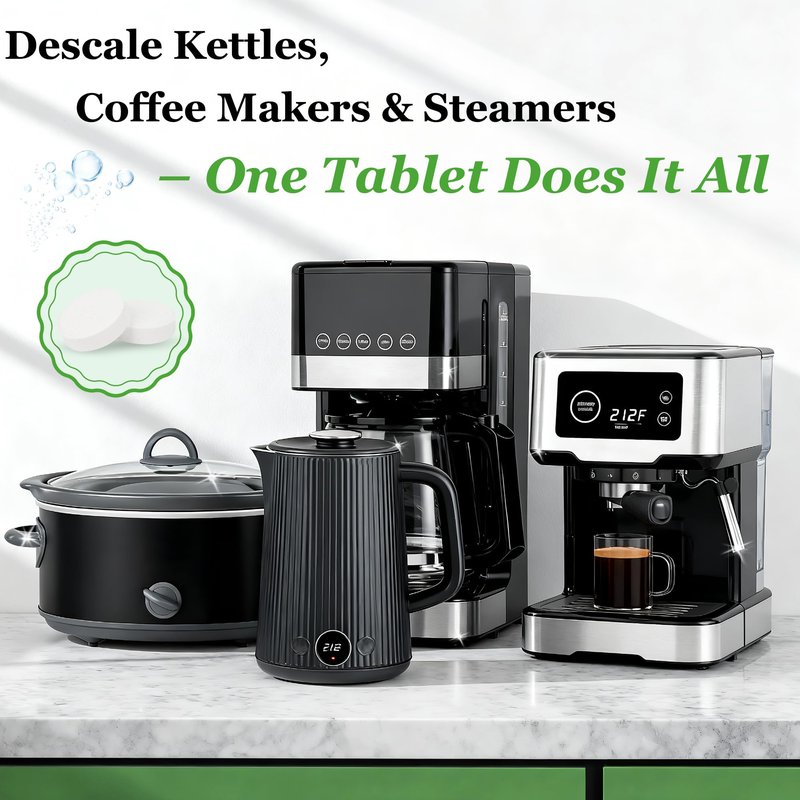 Ice Machine Cleaner and Descaler Kit- 32 Tablets with 2 Specialized cleaning brushes,ice maker cleaner Ideal for Frigidaire,Opal,GE Profile, Kitchenaid countertop units.Removes Lime Scale,Calcium.