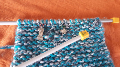 6 Removable Locking Stitch Markers for Knitting and Crocheting - Colourful Sheep and Yarn Charms - Set of 6 Progress Markers - Crochet Earrings by Morgan Curio
