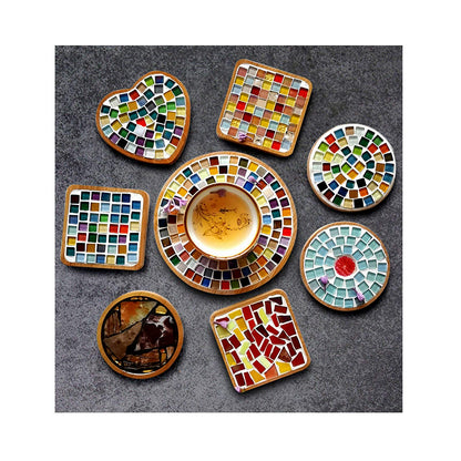 100 Pieces Mosaic Tiles Squares Orange Crystal Mosaic Stained Glass for Crafts Supplies DIY Picture Frames Handmade Jewelry Coasters Art Material Decoration,1x1cm