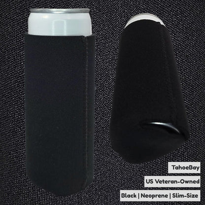 TahoeBay Slim Neoprene Can Cooler Sleeves (50-Pack) Skinny Tall Cans 12 Oz Bulk Thin Seltzer Fit Sublimation Blanks for Vinyl Plain Blank Beer Bottles Black White Solid Color (Brown)