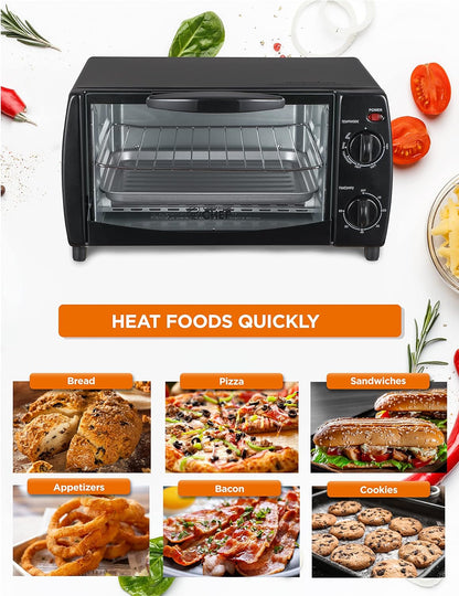 Commercial Chef 10 Liter Mechanical Toaster Oven, 4 Slice