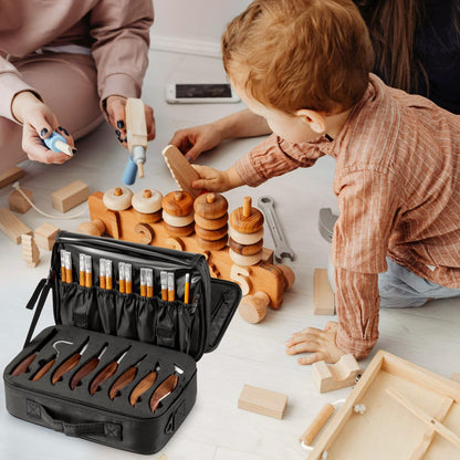 Wood Carving Kit Deluxe, 35-in-1 Whittling Kit for Beginners, With 8PCS Whittling Knives & 12PCS Detail Wood Carving Knives, Black Walnut Wood Handle, Wood Carving Kit for Beginners and Enthusiasts