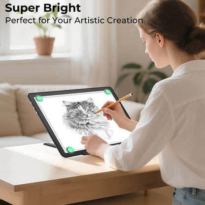 Rechargeable A4 Light Box for Tracing,Bawaslom LED Light Pad with Adjustable Stand and Strong Magnets,Ultra-Thin & Bright Tracing Board for Diamond Art,Sketching,Vinyl Weeding,Architectural Design