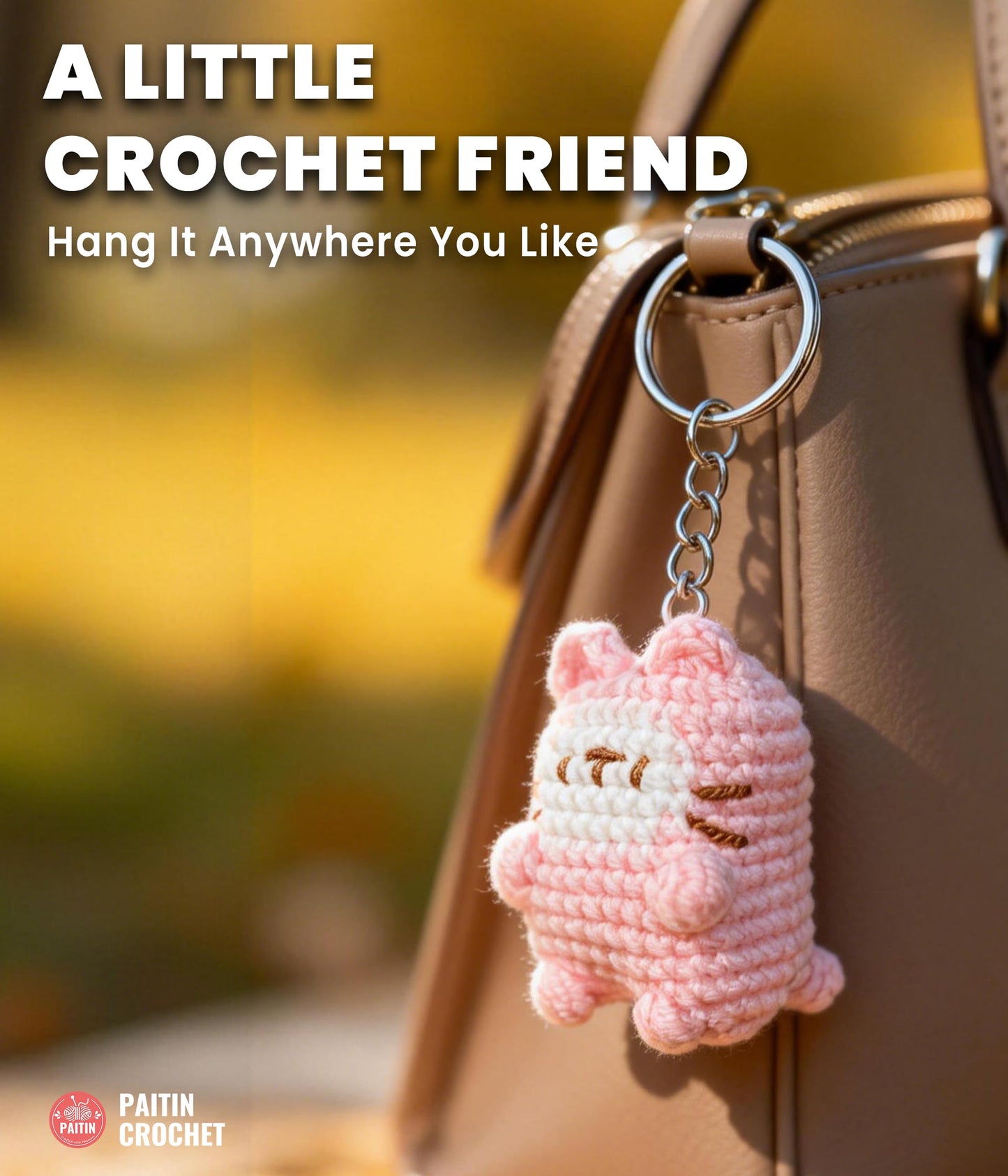 PAITIN Crochet Kit for Beginners – DIY Cat Amigurumi Crochet Kit, Easy Crochet Kits with Step-by-Step Video Tutorial and Beginner Handbook
