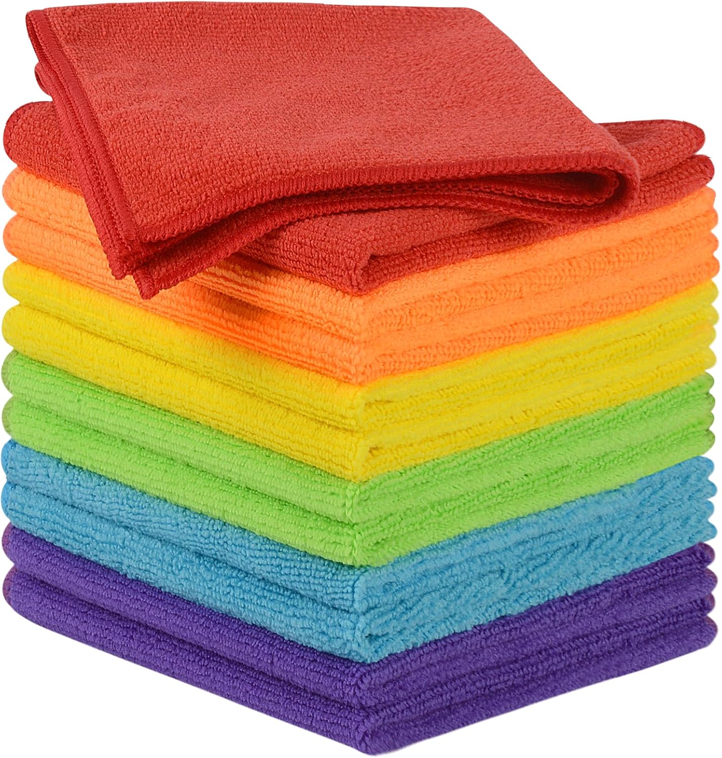 12inchx12inch 12 Pack SINLAND Microfiber Rag Absorbent Cleaning Cloth Kitchen Dish Cloth Quick Dry Streak Free Dish