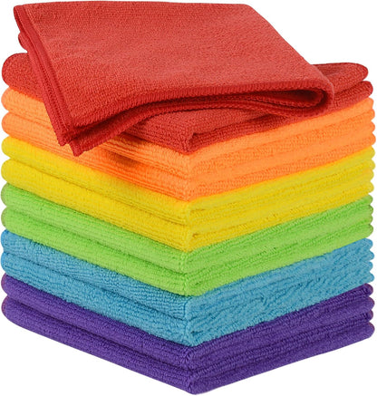12inchx12inch 12 Pack SINLAND Microfiber Rag Absorbent Cleaning Cloth Kitchen Dish Cloth Quick Dry Streak Free Dish