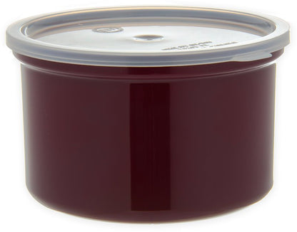 Carlisle FoodService Products Classic Round Storage Container Crock with Lid for Kitchen, Restaurants, Home, Plastic, 1.5 Quarts, Brown, (Pack of 6)
