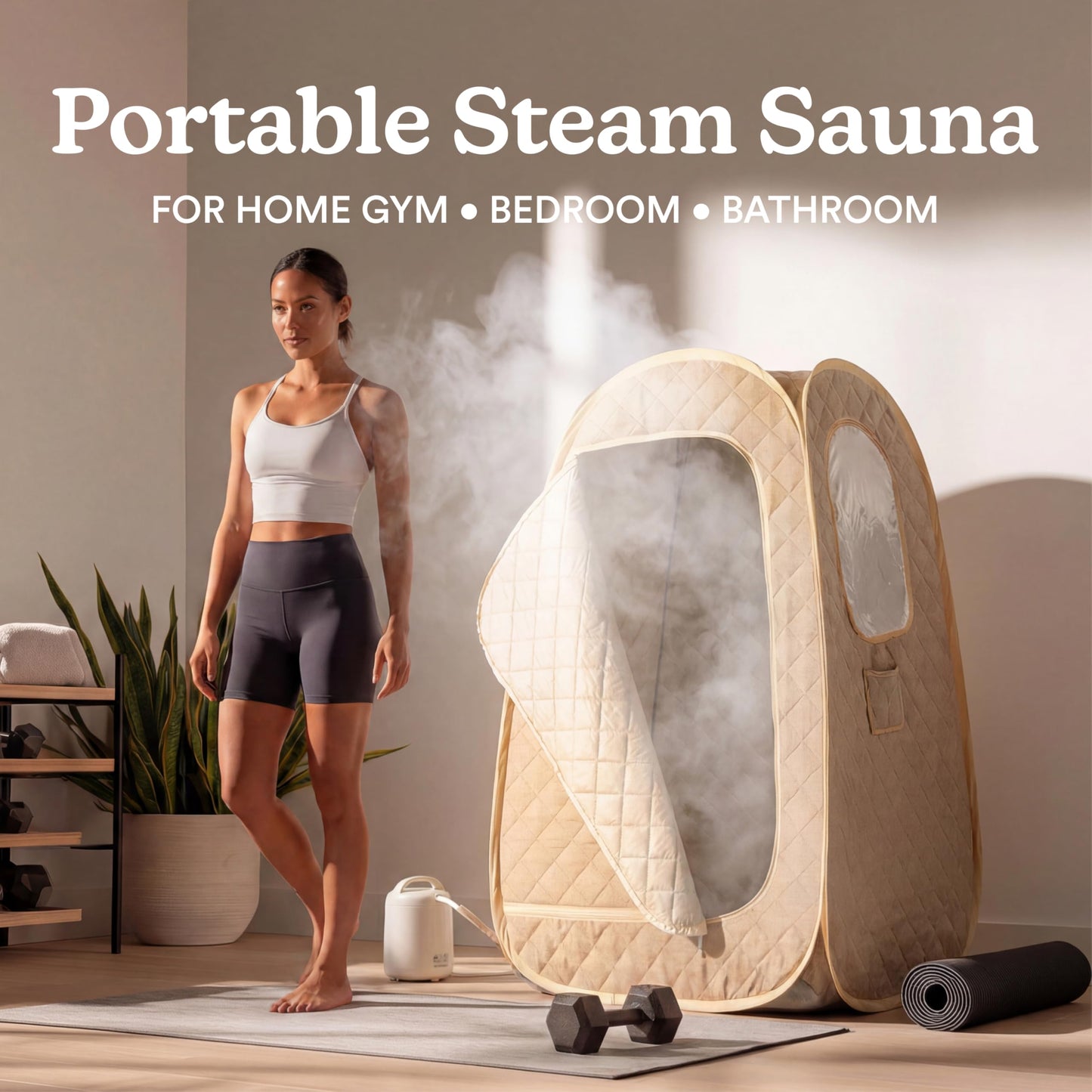 Homedics Portable Sauna – Collapsible Personal Steam Sauna for Stress Relief & Muscle Relaxation, Fast 1-Min Setup, Heats to 115°F, Up to 60 Min Session, Compact Foldable Design
