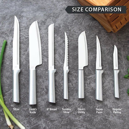 Rada Cutlery Tomato Slicer Knife (R126), 5" Stainless Steel Serrated Blade, Silver Handle