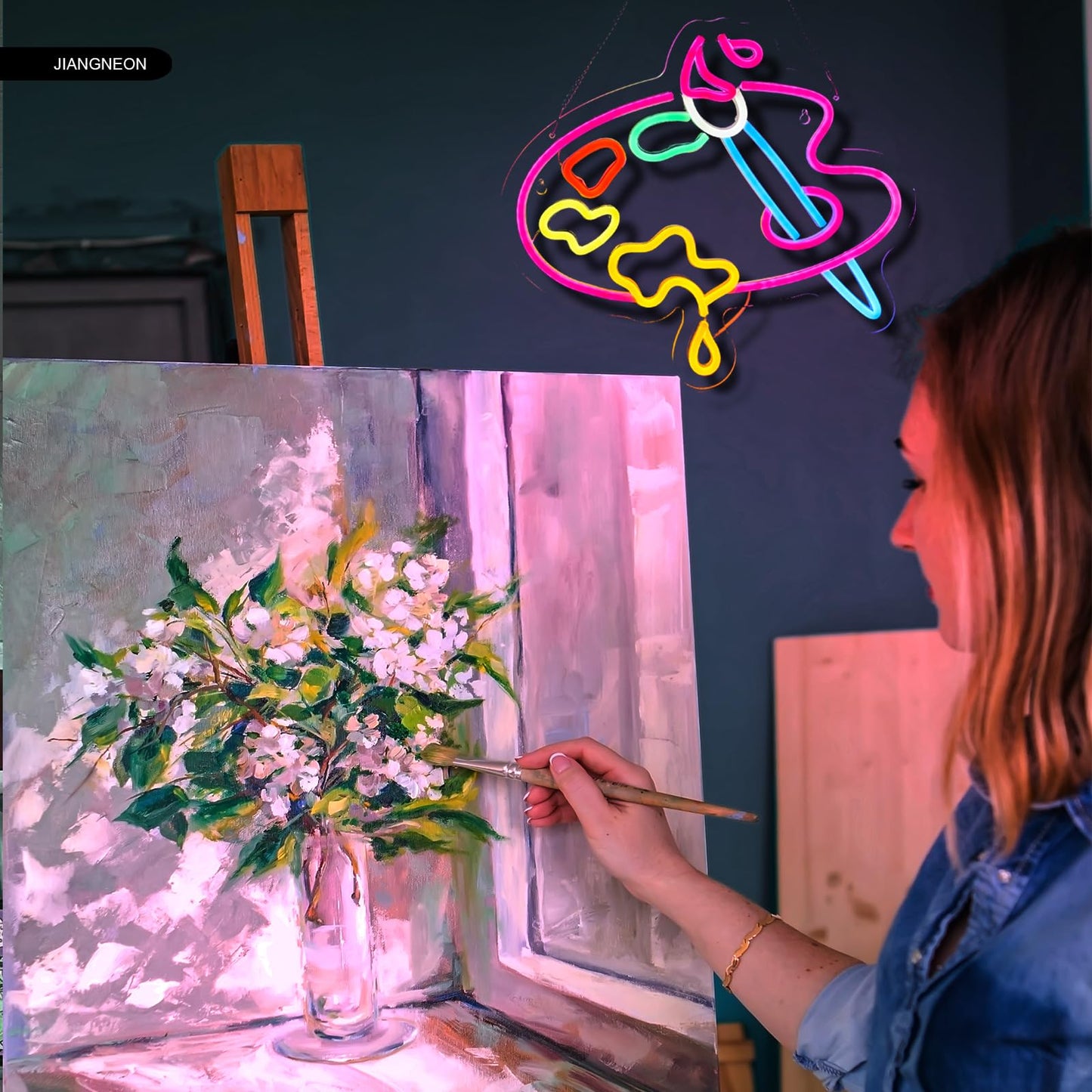 Art neon sign Paint neon light Paint Palette Neon Sign for wall decor Studio Room Painting Room Classroom Art Studio Decor Gift for Painter