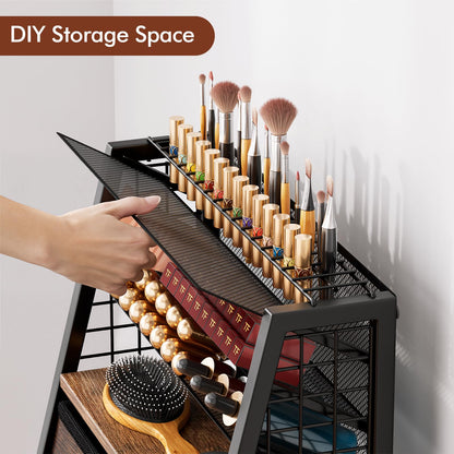 Housolution 3 Tier Rolling Cart with Drawer, Utility Cart with Lockable Wheels, Multi-Functional Arts and Crafts Organizer Storage for Brushes & Paints & Artifacts, Ideal for Home Office Studio