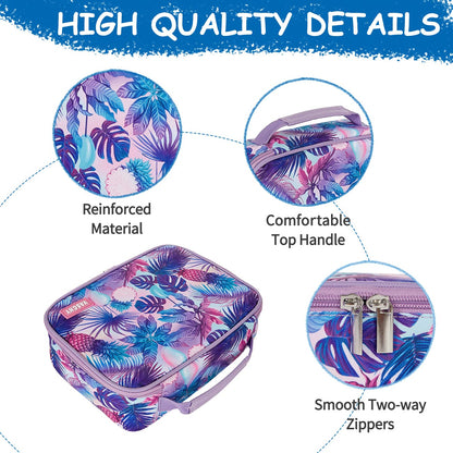 VASCHY Large Pencil Case Bag, Art Supply Marker Organizer Big Pen Pouch with Detachable Layers Slots Multiple Zipper Pockets for Kids Adults School Office Purple