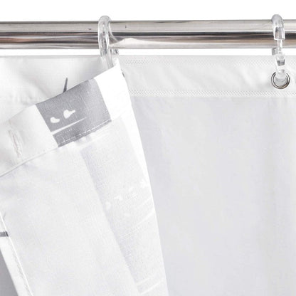 Lush Decor Bird On The Tree Double Swag Shower Curtain with Peva Lining & Rings, Gray, 16 Pieces