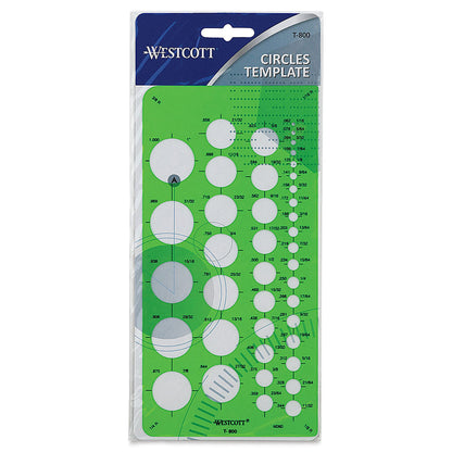 Westcott T-800 Small Circles Template, Plastic Geometric Shapes Template Tool for Drawing and Drafting
