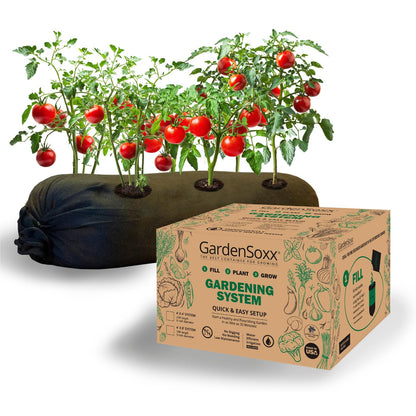 GardenSoxx 4x4 (16 sq ft) Home Gardening Kit with Drip Irrigation System – Flexible Fabric Garden Planters for Outdoor Plants, No Tools, Fits Any Space, Indoor & Outdoor Growing Solution