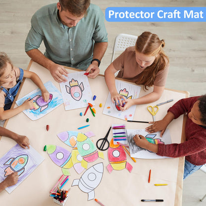Hushee 2 Pack Extra Large Silicone Mat Place Mats Table Protector Craft Heat Resistant Mat for Kitchen, Painting(White,24 x 48 Inches)