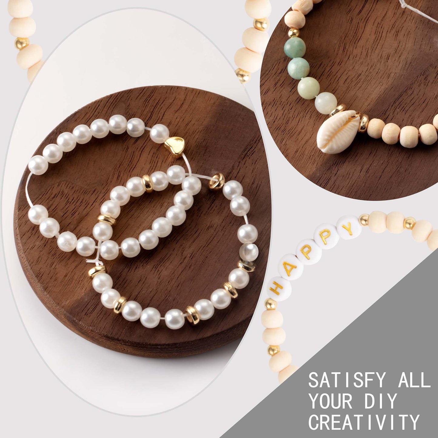 Xylise Jewelry Making Supplies Kit Natural Stone Beads for Irregular Natural Stone with for DIY Craft Bracelet Necklace Earrings for Adults (Amazonian)