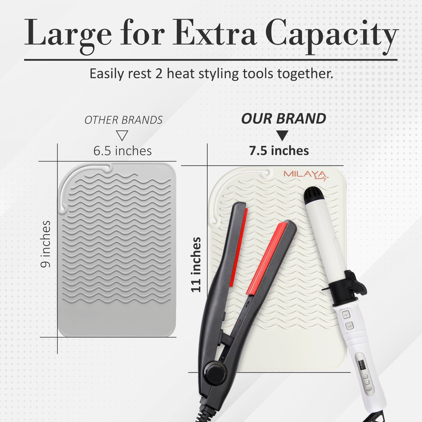 Heat Resistant Mat - Curling Iron Holder - Straightener pad - Flat Iron Holder - Silicone Mat for Hair Tools - Hot Tool Mat - Salon Tools - Hot Iron Holster - Vanity Mat - Vanity Accessories for Women