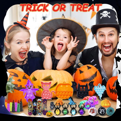 650Pcs Halloween Party Favors for Kids, Bulk Fidget Toys for Party Supplies, Halloween Treats Non Candy School Classroom Carnival Prizes, Treasure Box Toy Chest, Halloween Gifts, Goodie Bag Stuffers