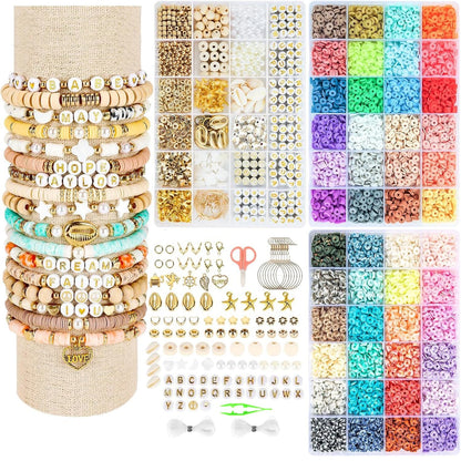 Z ZACHÉ Clay Beads Bracelet Making Kit for Women DIY Friendship Jewelry Kit with Letter Beads Charms Arts Crafts Kit Gift for Women