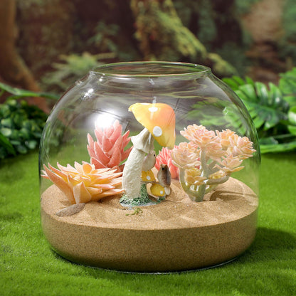 Veemoon Terrarium Jar,Glass Plant Terrarium with Cork Lid Glass Fish Bowl Vase Container for Succulents Moss Flower Small Fish Home Decoration - 5. 90 X 5. 31 Inch