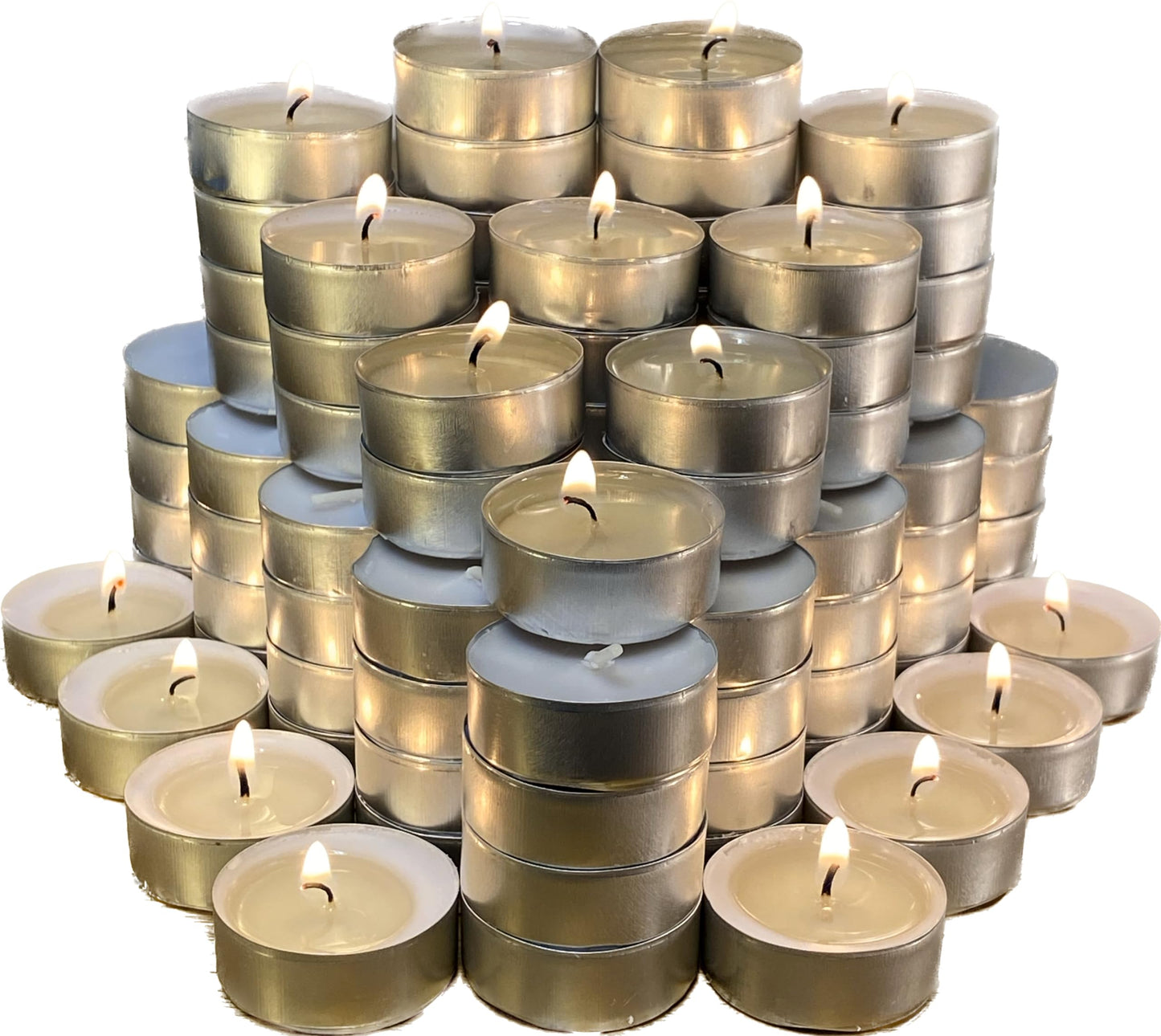 Generic Premium European Wax Tea Light Candles - Bulk Pack of 100 | Long-Lasting, Smokeless & Dripless | Ideal for Weddings, Romantic Nights & Home Decor (300 of Pack), White