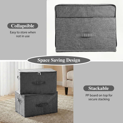 36 Closet ANMINY Storage Bins with Zipper Lids Qt Lidded Fabric Storage Boxes Baskets Cubes with Handles Collapsible