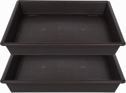 NIMYAU 12 Inch 2 PackPlant Square Plant Saucer Stand Plant Trays for Pots Heavy Duty Plastic Plant Saucers for Indoors