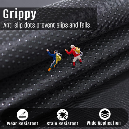 60x40 Inches Antislip Cloth, Vinyl Primary Cloth Backing Fabric, Rug Backing Fabric & Rug Making Supplies Tufting Gun Cushion Punch Needle (Black)