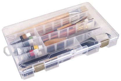 ArtBin Large Solutions Box Clear Art & Craft Organizer with Dividers - Plastic Storage Case for Convenient and Versatile Storage - Ideal for Various Craft Supplies