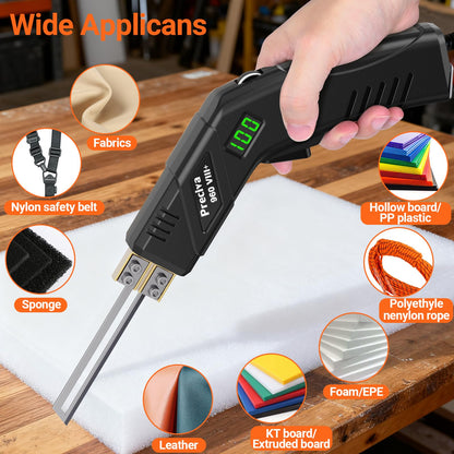 Preciva Hot Knife Foam Cutter with Digital Display, Electric Foam Cutting Tool Kit, Pure Copper Base, 20 Adjustable Temperatures with Overheat Protection, Ideal for PE Foam, XPS, Rope, Fabric, DIY
