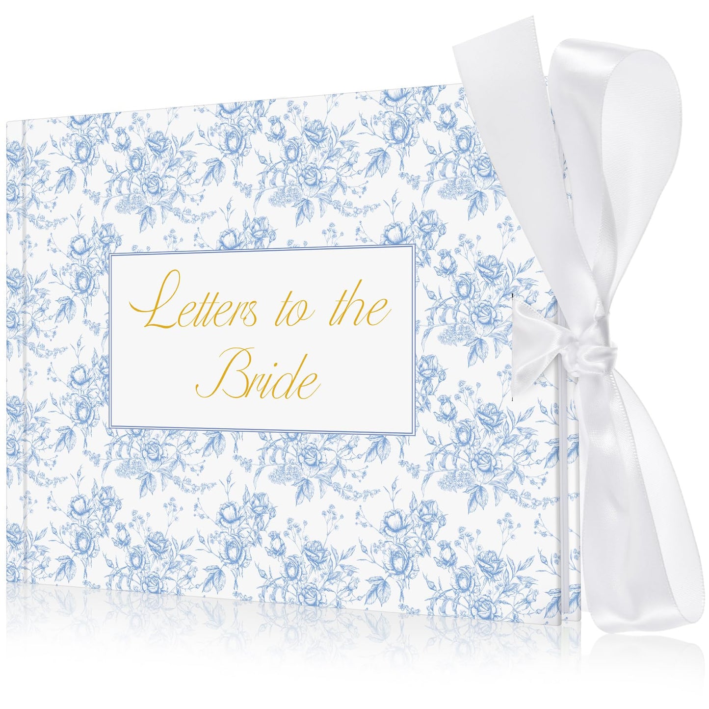 Humyoun 8.5 x 7 Inch Wedding Guest Book Letters to the Bride Scrapbook Wedding Memory Book Bridal DIY Blank Paper Scrapbook Photo Album Guest Sign (Blue,Classic)