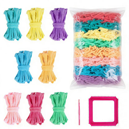 Funria 800 PCS Weaving Loom Refill Loops Adults Elastic 8 Colors Durable Pot Holder Loom Kit for DIY Craft Projects Potholder Making Rainbow Color